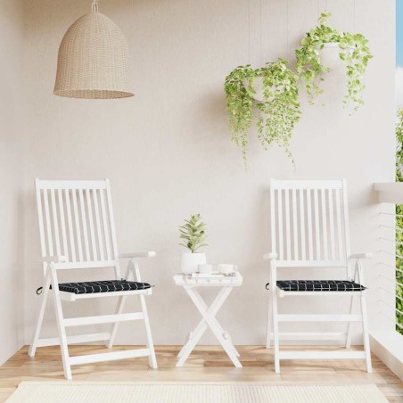 Coussins de chaise de jardin lot de 2 motif à carreaux noir 555924555924