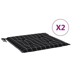 Coussins de chaise de jardin lot de 2 motif à carreaux noir 555924555924
