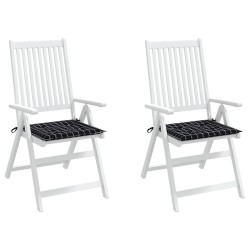 Coussins de chaise de jardin lot de 2 motif à carreaux noir 555924555924