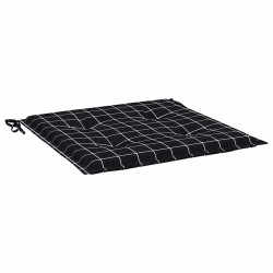 Coussins de chaise de jardin lot de 2 motif à carreaux noir 555924555924