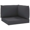 Coussins de palette lot de 3 noir tissu oxford 555927555927