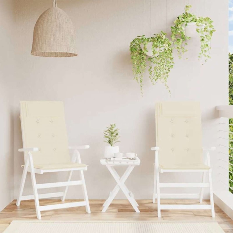 Coussins de chaise à dossier haut lot de 2 crème tissu oxford 555934555934