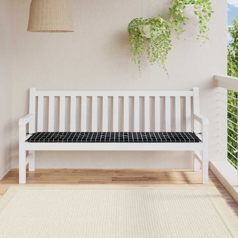 Coussin de banc Carreaux Noirs 150 x 50 x 3 cm Tissu Oxford 555936555936