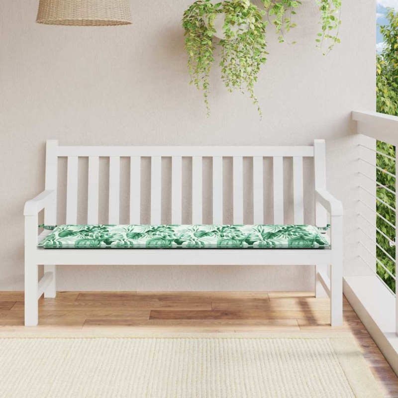 Coussin de banc Motif feuille 200 x 50 x 3 cm Tissu Oxford 555937555937