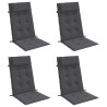 Coussins de chaise à dossier haut lot de 4 anthracite 555949555949