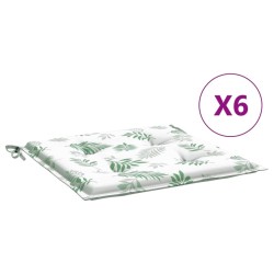 Coussins de chaise lot de 6 motif de feuilles 40x40x4 cm tissu 555950555950