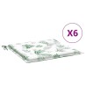 Coussins de chaise lot de 6 motif de feuilles 40x40x4 cm tissu 555950555950