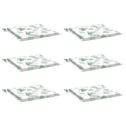 Coussins de chaise lot de 6 motif de feuilles 40x40x4 cm tissu 555950555950