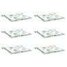 Coussins de chaise lot de 6 motif de feuilles 40x40x4 cm tissu 555950555950