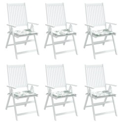 Coussins de chaise lot de 6 motif de feuilles 40x40x4 cm tissu 555950555950