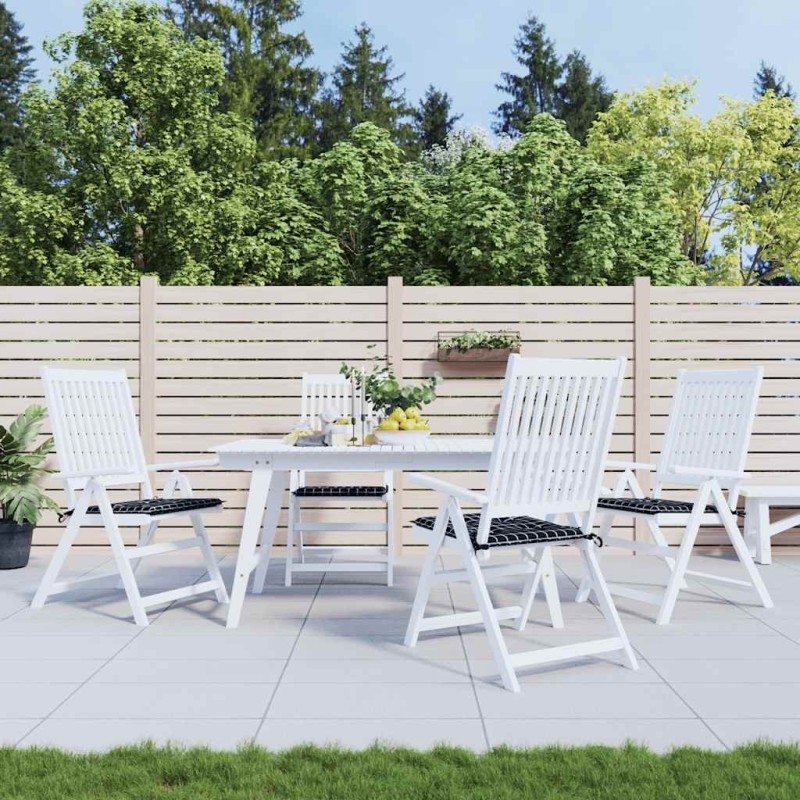 Coussins de chaise de jardin lot de 4 motif à carreaux noir 555951555951