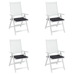 Coussins de chaise de jardin lot de 4 motif à carreaux noir 555951555951