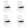Coussins de chaise de jardin lot de 4 motif à carreaux noir 555951555951