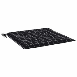 Coussins de chaise de jardin lot de 4 motif à carreaux noir 555951555951