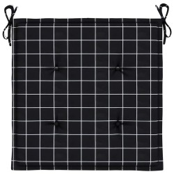 Coussins de chaise de jardin lot de 4 motif à carreaux noir 555951555951