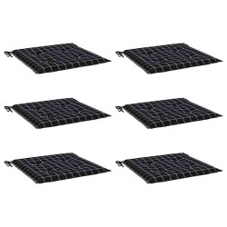 Coussins de chaise de jardin lot de 6 motif à carreaux noir 555952555952