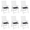Coussins de chaise de jardin lot de 6 motif à carreaux noir 555952555952