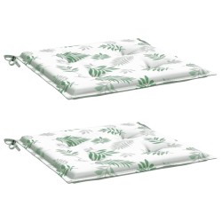 Coussins de chaise lot de 2 motif de feuilles 40x40x4 cm tissu 555953555953