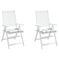 Coussins de chaise lot de 2 motif de feuilles 40x40x4 cm tissu 555953555953