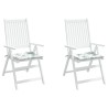 Coussins de chaise lot de 2 motif de feuilles 40x40x4 cm tissu 555953555953