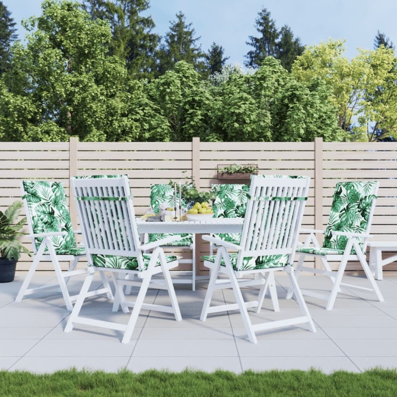 Coussins de chaise à dossier haut lot de 6 modèle de feuille 555958555958