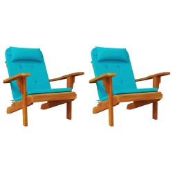 Coussins de chaise Uni 2 pcs Turquoise 58 x 77 x 4,5 cm 555965555965