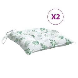 Coussins de chaise lot de 2 à motif de feuilles 40x40x7 cm 555970555970