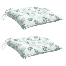 Coussins de chaise lot de 2 à motif de feuilles 40x40x7 cm 555970555970