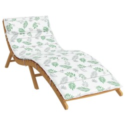 Coussin de transat ensoleillé Blanc et vert 178 x 60 x 4 cm 555975555975