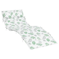 Coussin de transat ensoleillé Blanc et vert 178 x 60 x 4 cm 555975555975