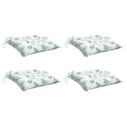 Coussins de chaise lot de 4 à motif de feuilles 40x40x7 cm 555979555979