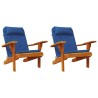 Coussins de chaise Uni 2 pcs Bleu 58 x 77 x 4,5 cm Tissu Oxford 555983555983