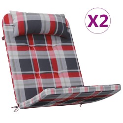 Coussins de chaise 2 pcs Vichy Rouge 58 x 77 x 4,5 cm 555986555986