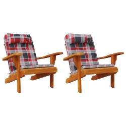 Coussins de chaise 2 pcs Vichy Rouge 58 x 77 x 4,5 cm 555986555986
