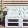 Coussin de palette motif de feuilles 60x40x12 cm tissu 555991555991