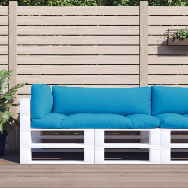 Coussins de palette 3 pcs bleu clair tissu 555993555993