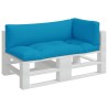 Coussins de palette 3 pcs bleu clair tissu 555993555993