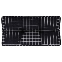 Coussin de palette motif à carreaux noir 80x40x12 cm tissu 555998555998