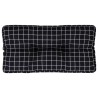 Coussin de palette motif à carreaux noir 80x40x12 cm tissu 555998555998