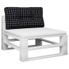 Coussin de palette motif à carreaux noir 80x40x12 cm tissu 555998555998