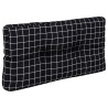 Coussin de palette motif à carreaux noir 80x40x12 cm tissu 555998555998