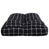 Coussin de palette motif à carreaux noir 80x40x12 cm tissu 555998555998