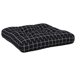 Coussin de palette motif à carreaux noir 60x61,5x10 cm tissu 556000556000