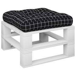 Coussin de palette motif à carreaux noir 60x61,5x10 cm tissu 556000556000