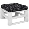 Coussin de palette motif à carreaux noir 60x61,5x10 cm tissu 556000556000