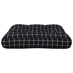 Coussin de palette motif à carreaux noir 60x61,5x10 cm tissu 556000556000