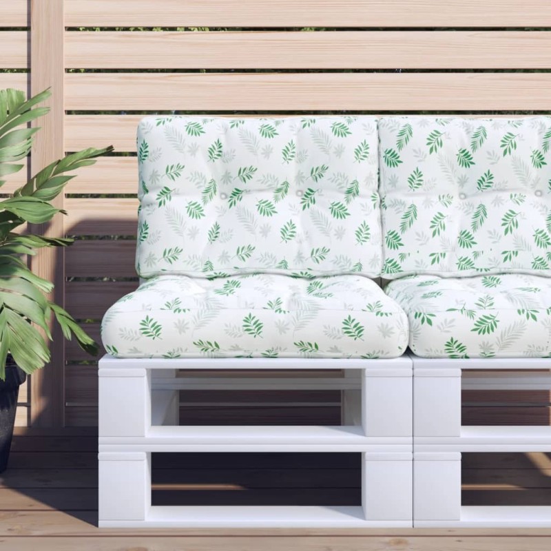 Coussin de palette motif de feuilles 50x40x12 cm tissu 556008556008