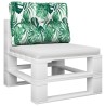 Coussin de palette motif de feuilles 50x40x12 cm tissu 556010556010