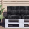 Coussin de palette motif à carreaux noir 50x40x12 cm tissu 556012556012