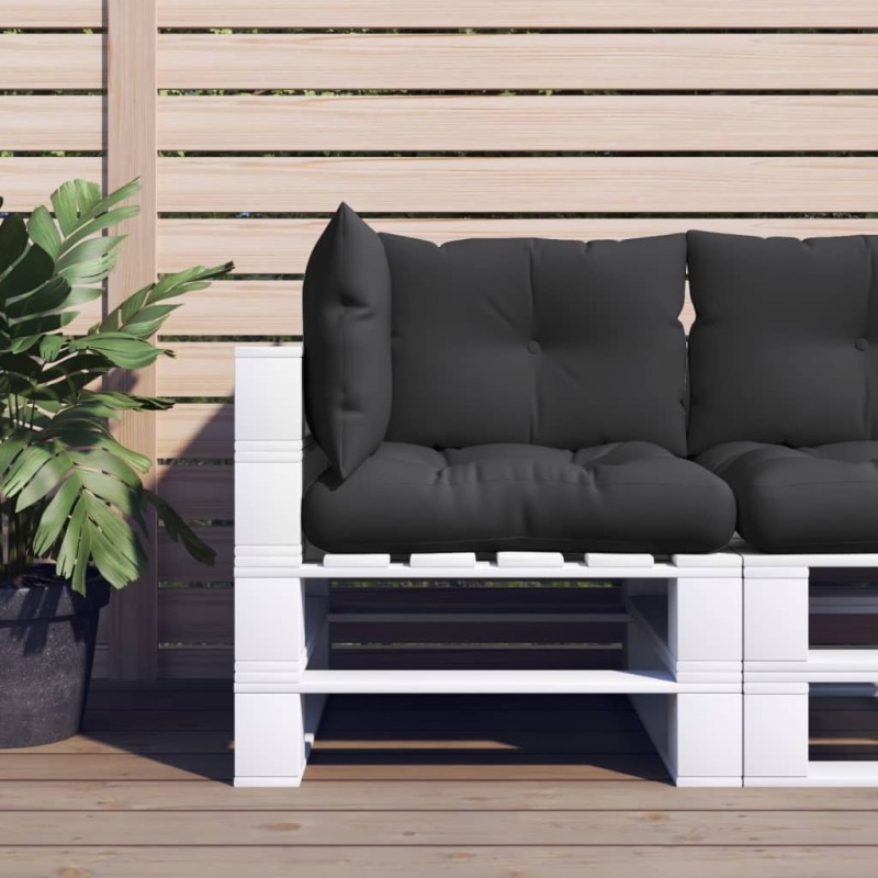 Coussins de palette lot de 3 noir tissu 556040556040